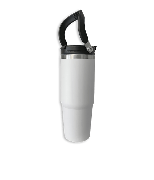 The Thirty - Flip Handle Vacuum Tumbler in White