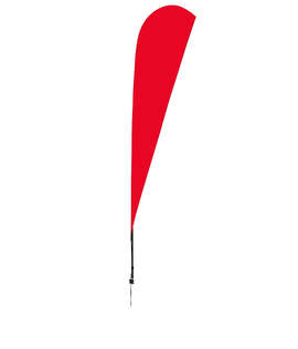 Full Color 11.5' Streamline Teardrop Flag with Ground Spike - Color: Red