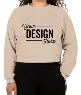 Bella + Canvas Women's Cropped Crewneck Sweatshirt - Color: Heather Sand Dune