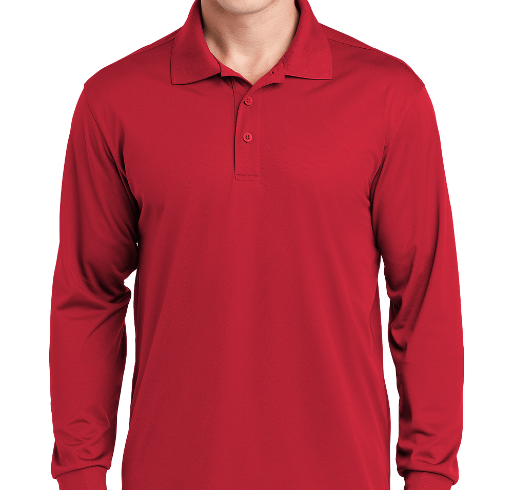 Sport-Tek Sport-Wick Micro Pique Long Sleeve Performance Polo - Embroidered-default