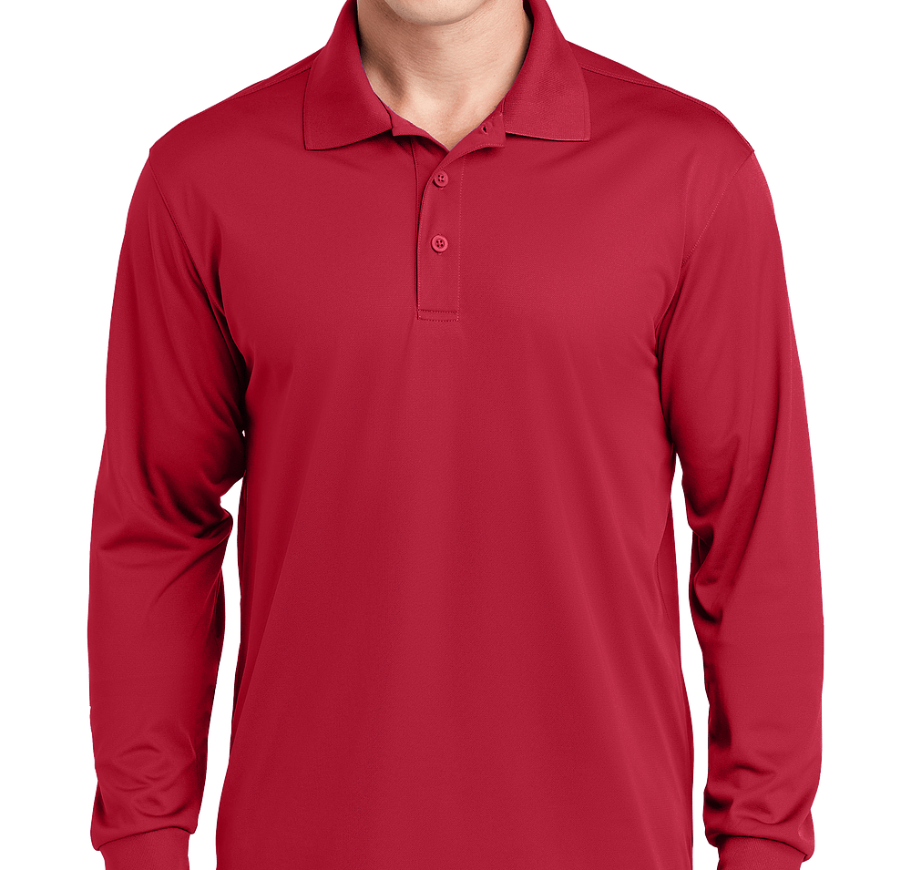 Sport-Tek Sport-Wick Micro Pique Long Sleeve Performance Polo - Printed-default