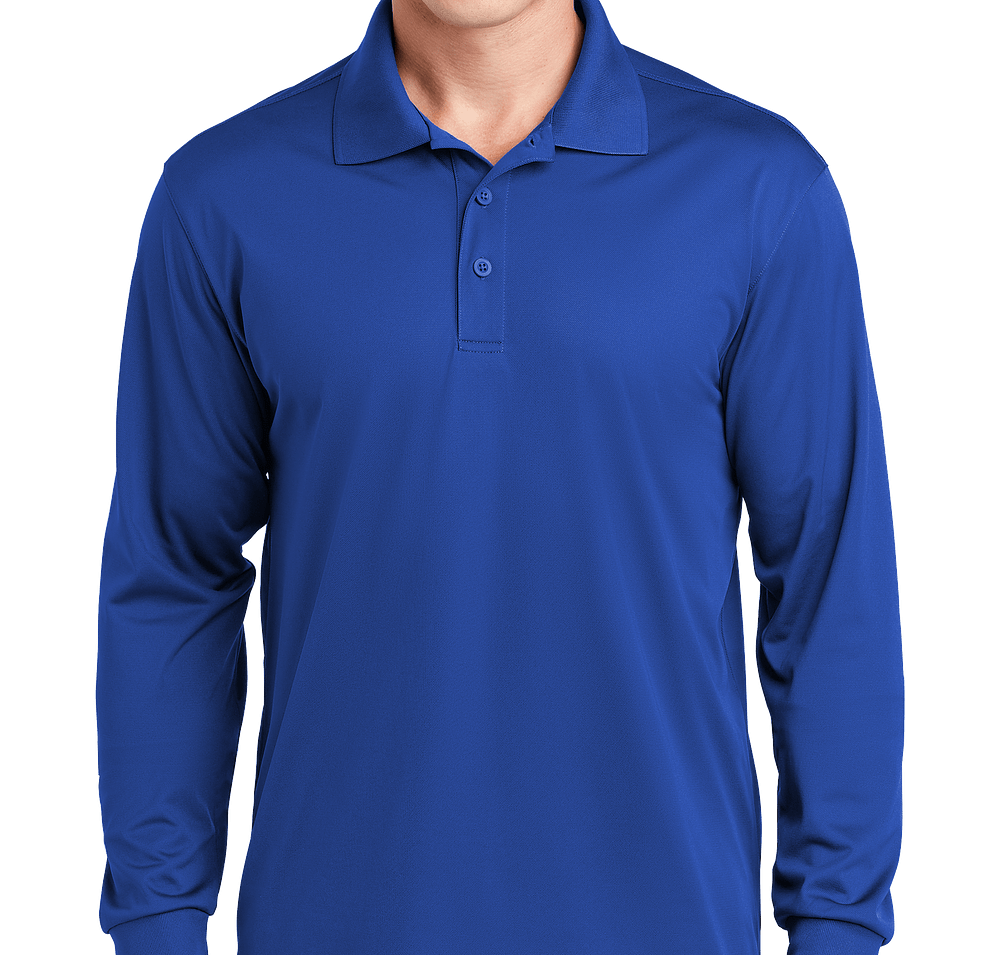 Sport-Tek Sport-Wick Micro Pique Long Sleeve Performance Polo - Printed-default