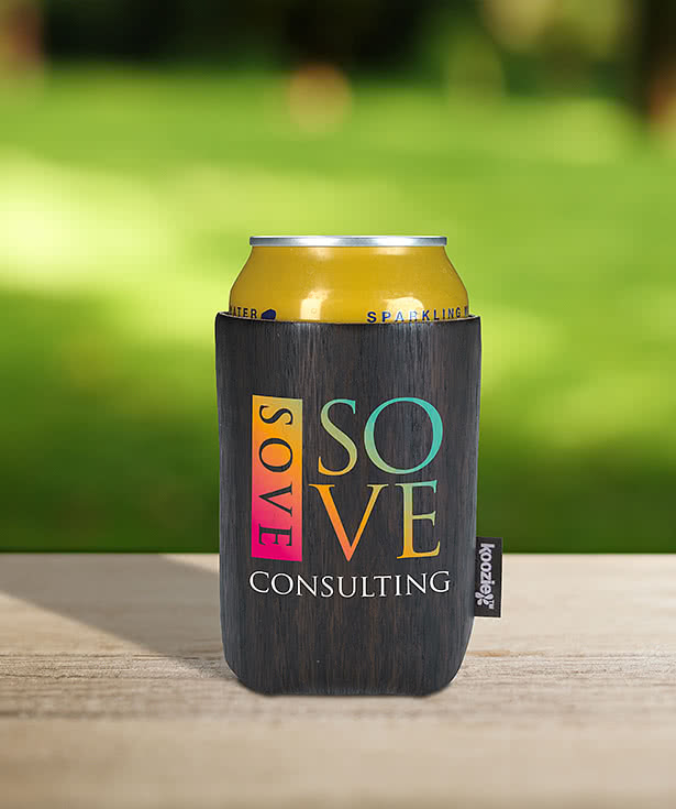 Full Color Koozie® Wood Grain Collapsible Can Cooler
