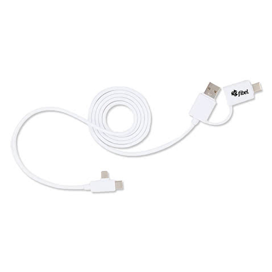 5-in-1 Recycled Long Charging Cable in Black