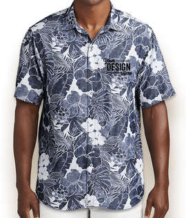 Tommy Bahama Coconut Point Playa Flora Eco Short Sleeve Shirt - Color: Blue Note