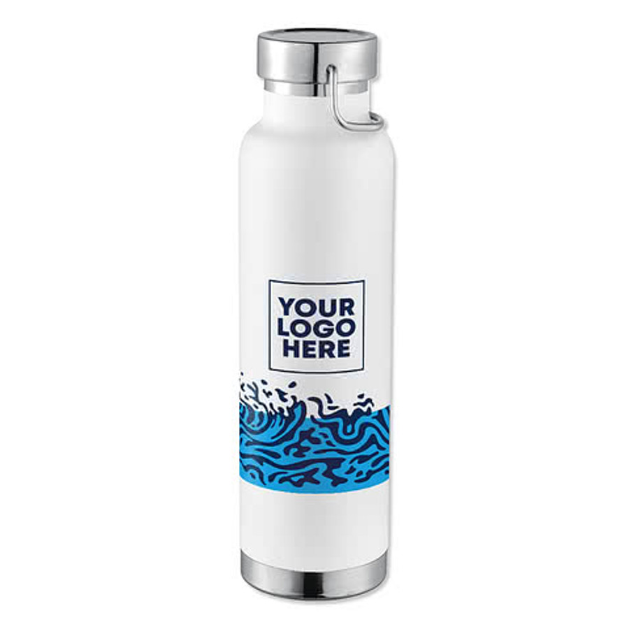 Waves 22 oz. Thor Copper Vacuum Insulated Water Bottle in Black / Blue
