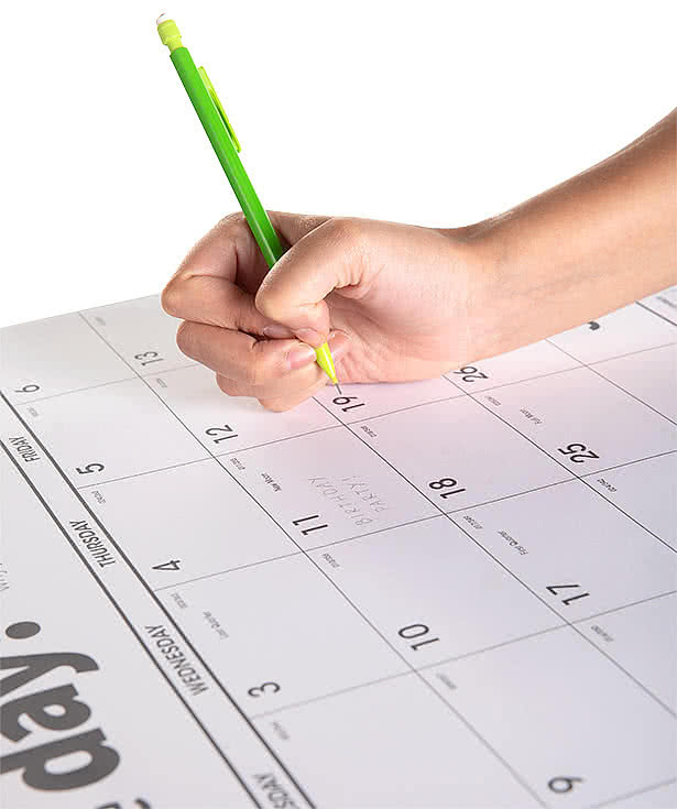 Black and White Monthly Desk Calendar