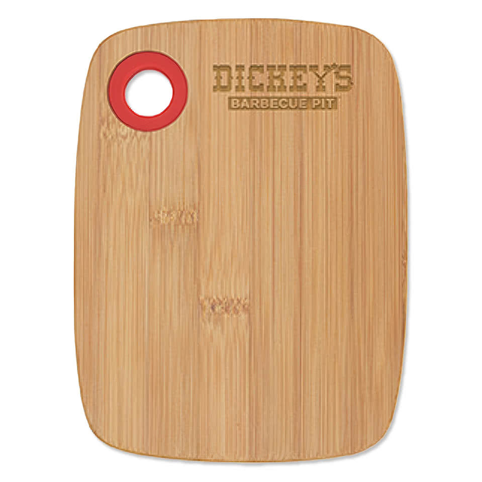 Laser Engraved Small Bamboo Cutting Board with Silicone Ring