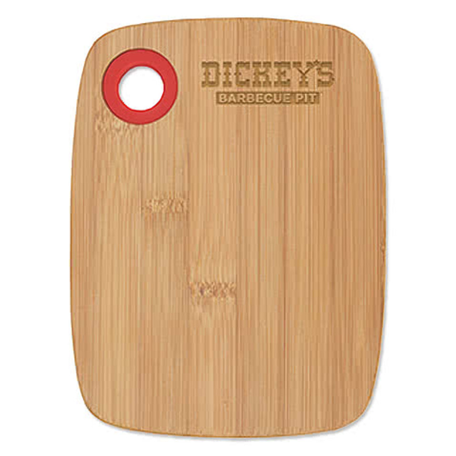 Laser Engraved Small Bamboo Cutting Board with Silicone Ring in White