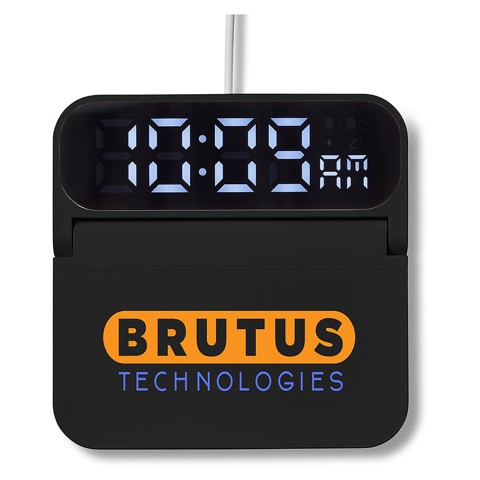 Foldable Retro Alarm Clock & Wireless Charger