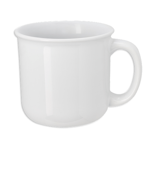 Full Color 15 oz. Flared Rim Ceramic Mug in White