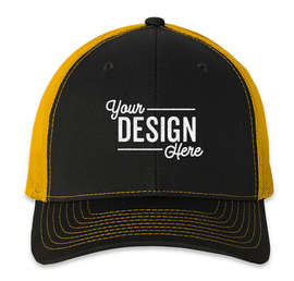 Richardson Snapback Trucker Hat - Color: Black / Gold
