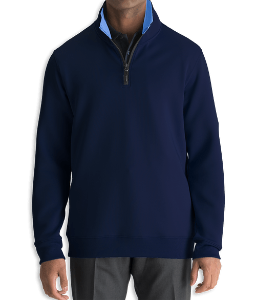 Edwards Performance Quarter Zip Pullover in Navy  /  French Blue
