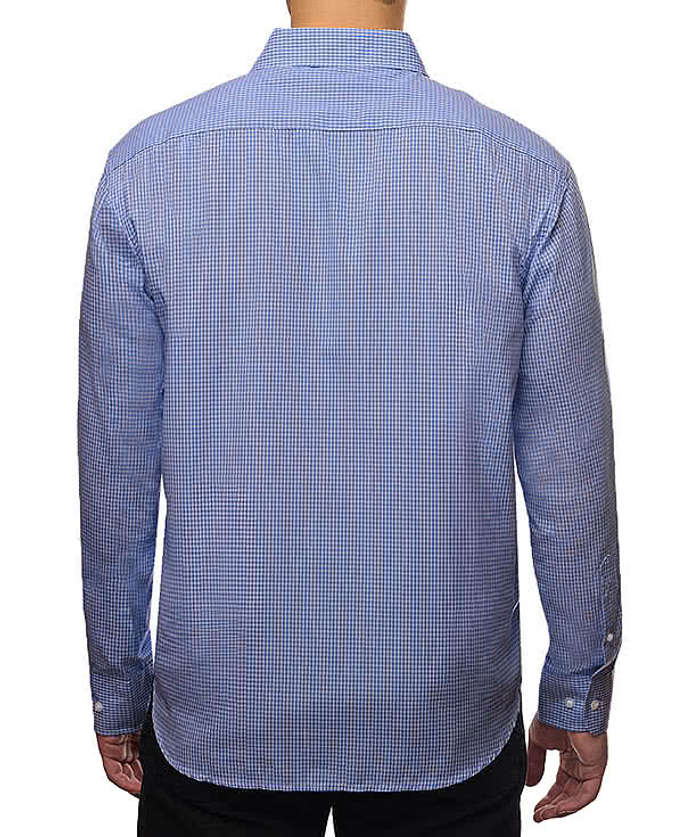 Blue Generation Untucked Gingham Long Sleeve Dress Shirt