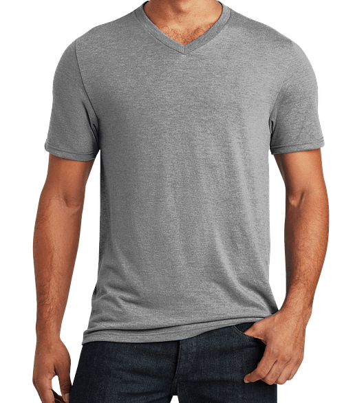 District Tri-Blend V-Neck T-shirt in Grey Frost