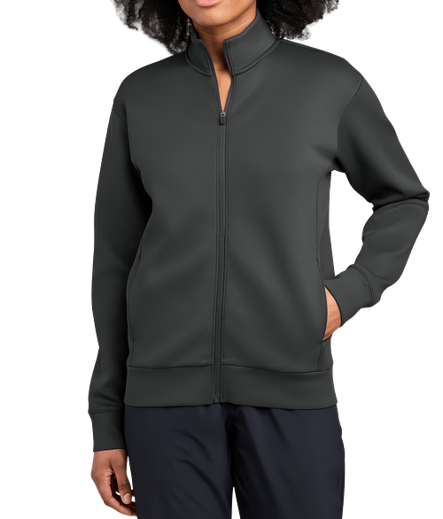 Sport-Tek Women's Pro Perform Double Knit Performance Zip Hoodie in Iron Grey