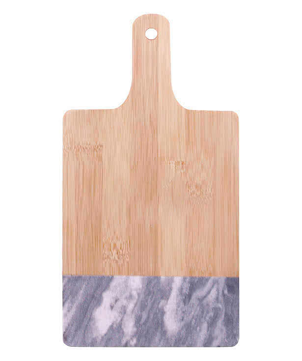 Laser Engraved Bamboo and Black Marble Cutting Board