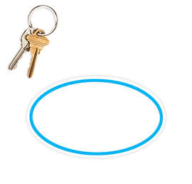 5.75 in. x 3.375 in. Oval Car Magnet w/ contrast trim - Color: White / Columbia Blue