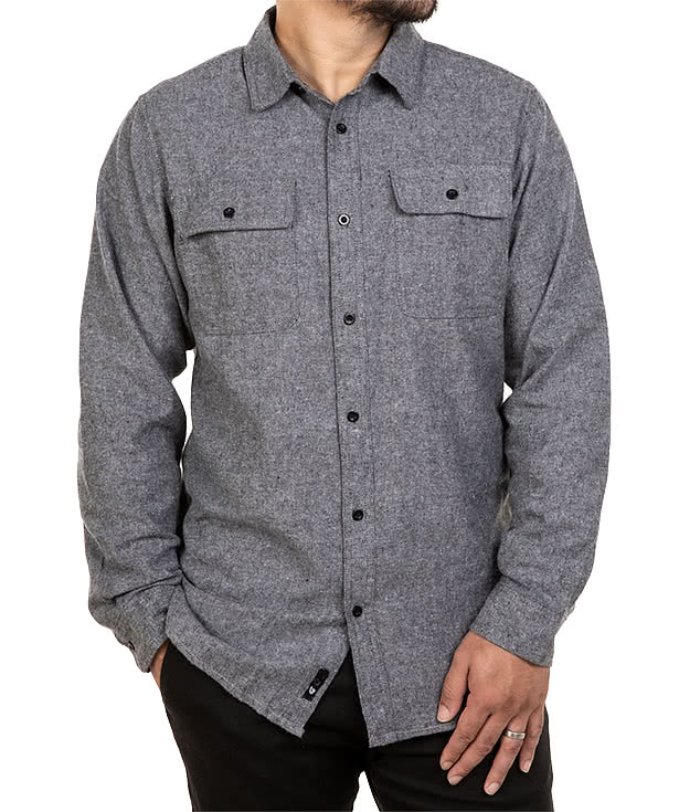 Burnside Solid Flannel Long Sleeve Shirt