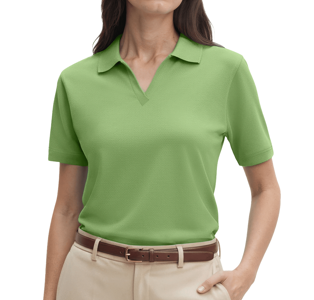 Blue Generation Women's Superblend Easy-Care V-Neck Pique Polo-default