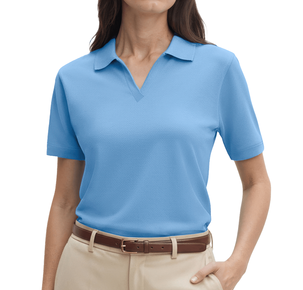 Blue Generation Women's Superblend Easy-Care V-Neck Pique Polo-default