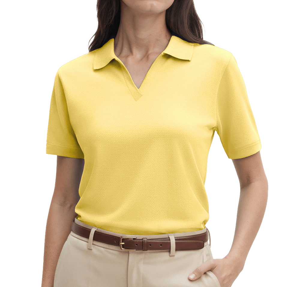 Blue Generation Women's Superblend Easy-Care V-Neck Pique Polo-default