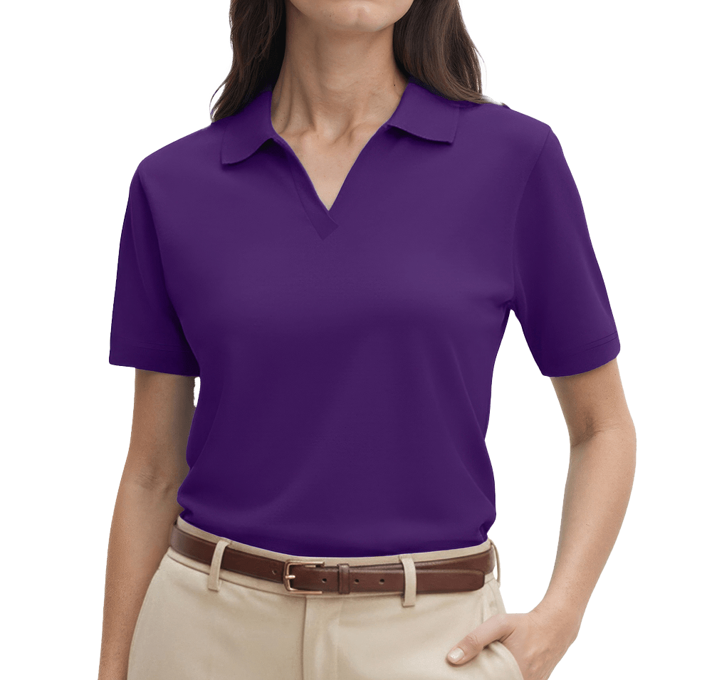 Blue Generation Women's Superblend Easy-Care V-Neck Pique Polo-default
