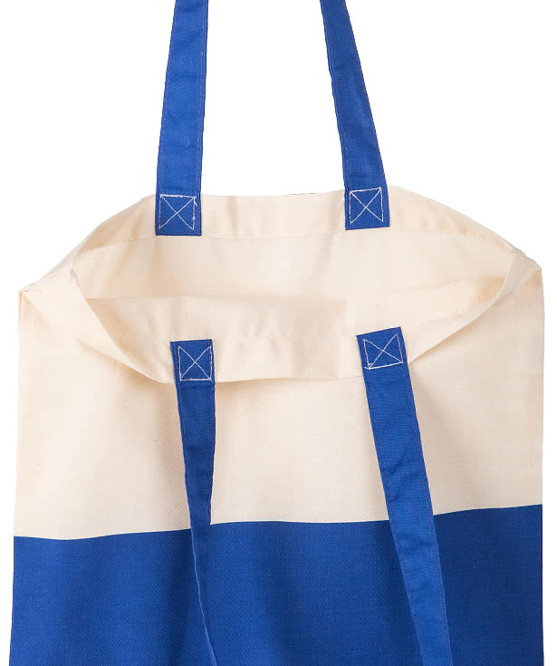 Custom Full Color Medium Lightweight Colorblock Cotton Tote