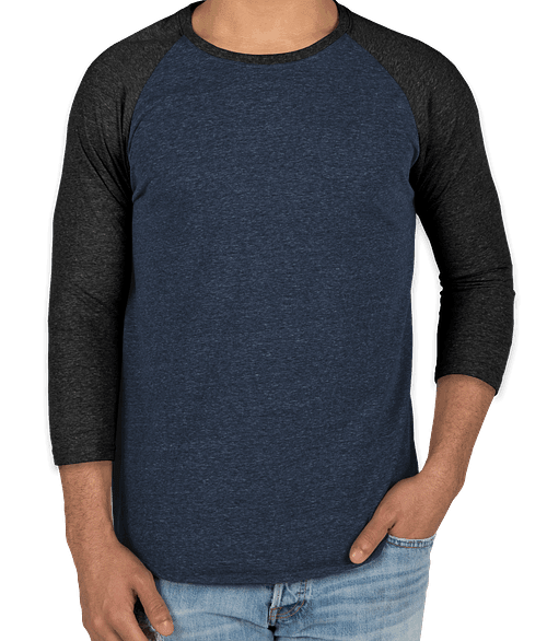 Custom Next Level Tri-Blend Raglan T-shirt - Design Long