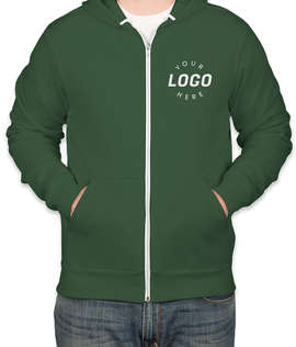 Embroidered Bella + Canvas Ultra Soft Zip Hoodie - Color: Forest