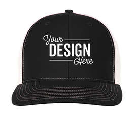 Richardson Twill Back Snapback Hat - Color: Black / White