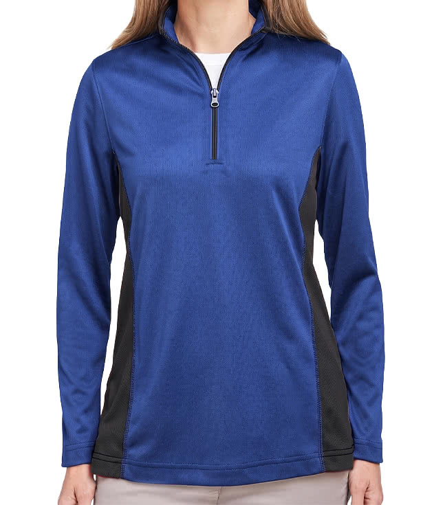 Harriton Women's Flash Snag Protection Plus Quarter Zip Performance Shirt