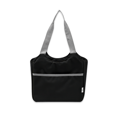 Full Color Ashton Recycled 6 Can Cooler Tote Bag in Black with Gray