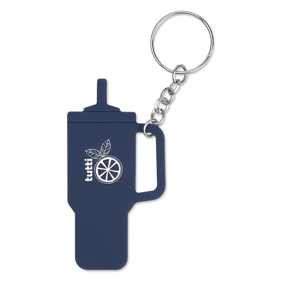 Intrepid Tumbler Shaped Silicone Keychain