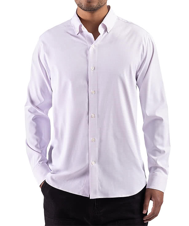 Cutter & Buck Skyline Recycled Windowpane Dress Shirt