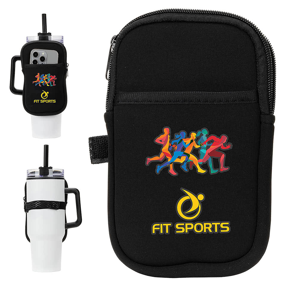Full Color Cup Caddy Zippered Tumbler Pouch
