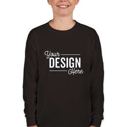 Gildan Youth 100% Cotton Long Sleeve T-shirt - Color: Black