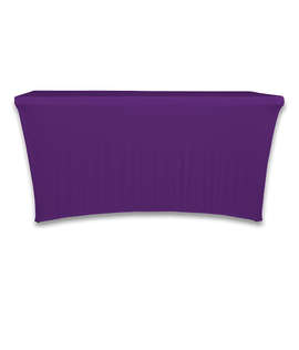 Full Color 6' Ultrafit Curve Open-Back Stretch Tablecloth - Color: Team Purple