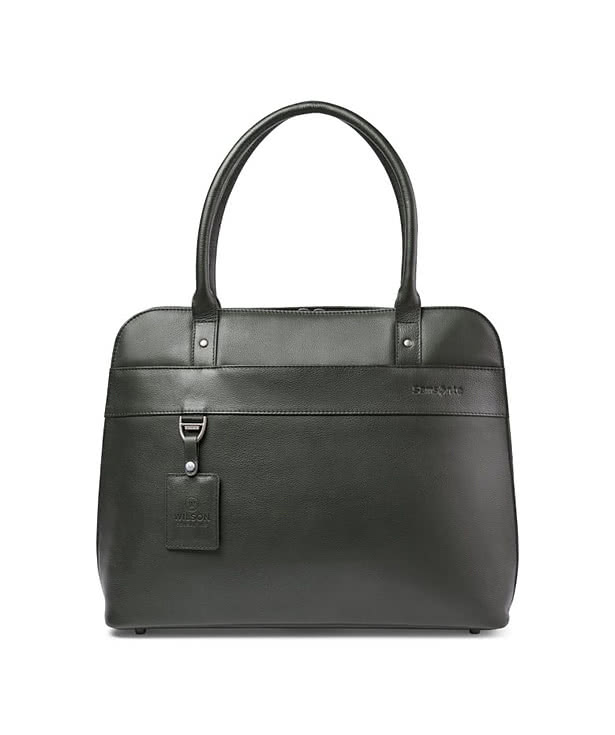Debossed Samsonite Leather 16" Computer Tote Bag