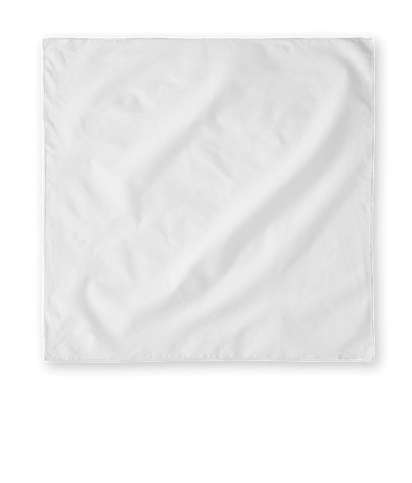 Augusta 100% Cotton Solid Bandana (Centered Design) - White