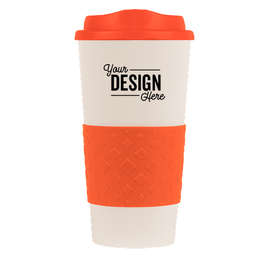 16 oz. Rubber Grip To Go Coffee Cup - Color: Orange