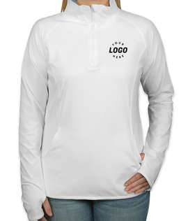 Sport-Tek Women's Performance Half Zip Pullover - Color: White