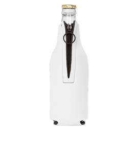 Foldable Foam Zipper Bottle Cooler - Color: White