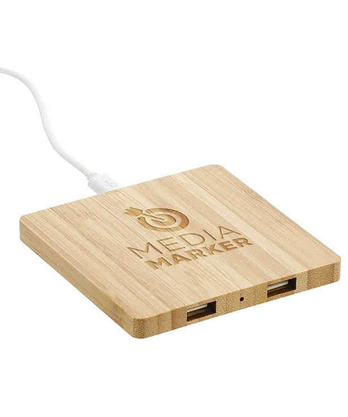 Laser Engraved Bamboo 5W Portable Wireless Charging Pad