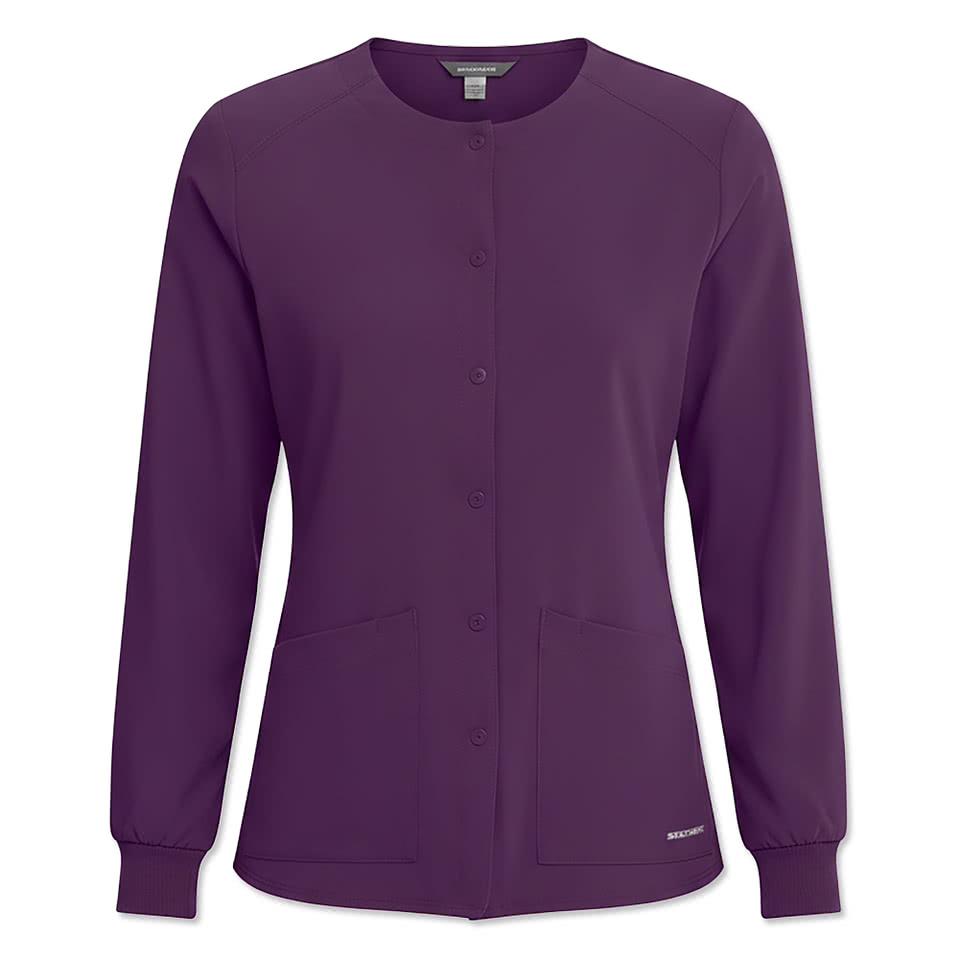 Skechers by Barco Women’s Stability Snap Front Recycled Warm-Up Scrub Jacket