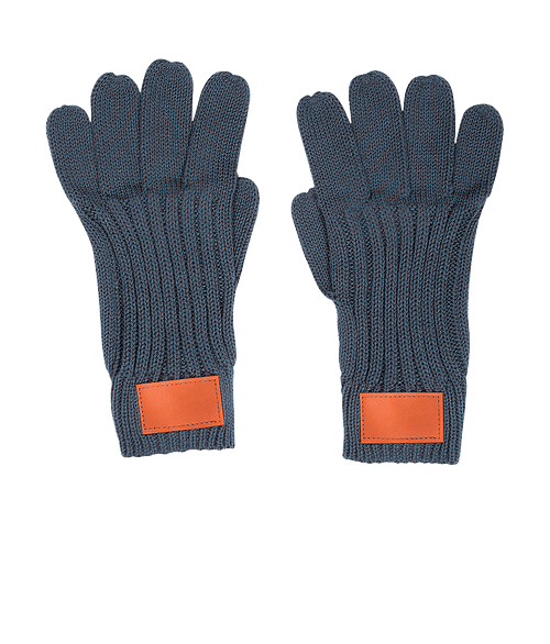 Rib Knit Gloves in GRAY