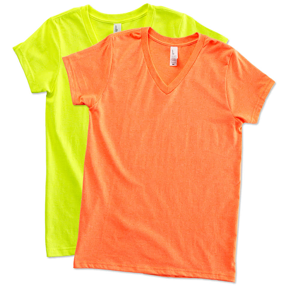 District Juniors Neon V-Neck T-shirt
