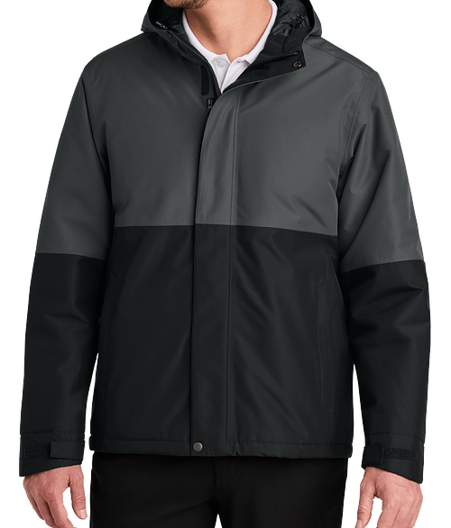 Port Authority Ripstop Insulated Jacket in Grey Steel / Deep Black