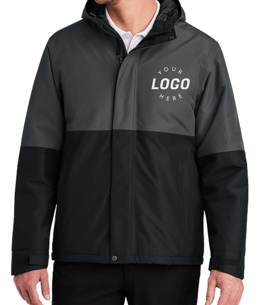 Port Authority Ripstop Insulated Jacket in Grey Steel / Deep Black
