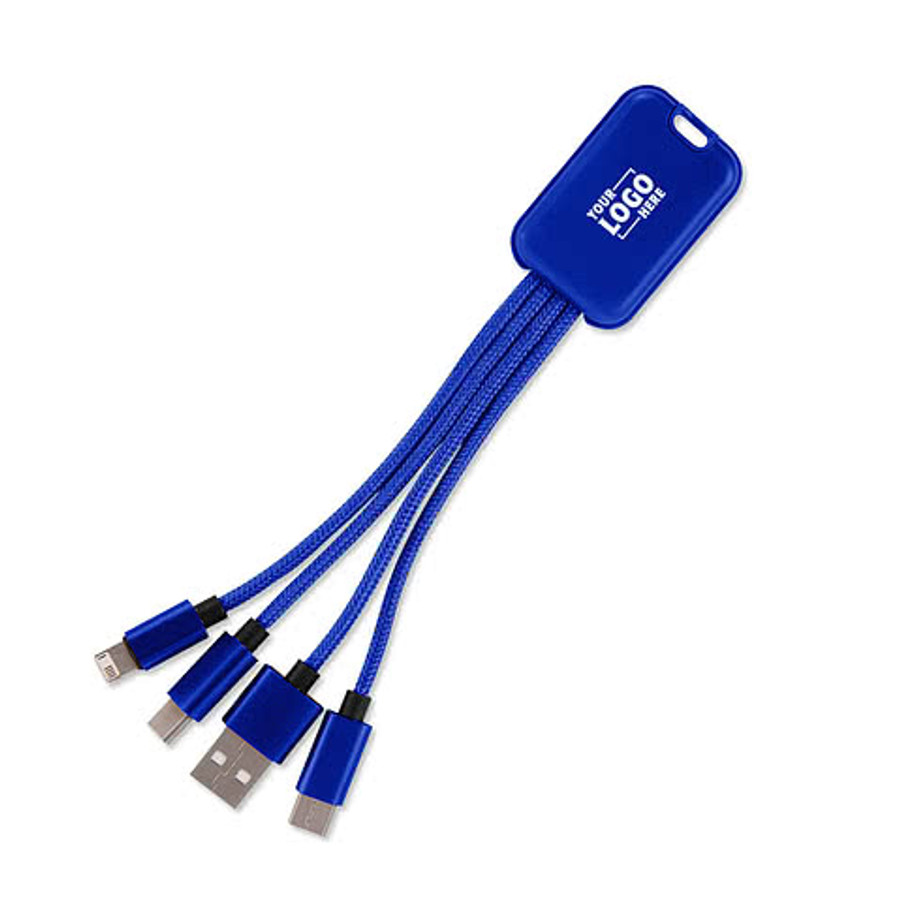 4-In-1 Aluminum Charging Cable in Blue